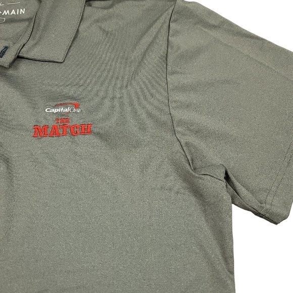 MIZZEN + MAIN Mens L Shirt Polo Performance Golf Gray Short Sleeve Capital One‎ - Picture 6 of 11